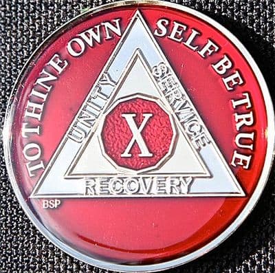 10 Year Mandarin Red Tri Plate