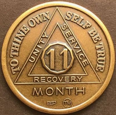 11 Month Sobriety Chip BRONZE