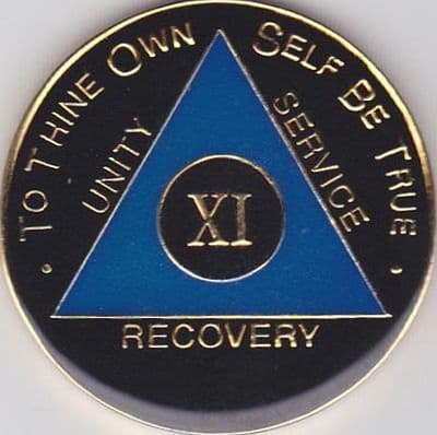 11 Year Black Blue Gold Enamel