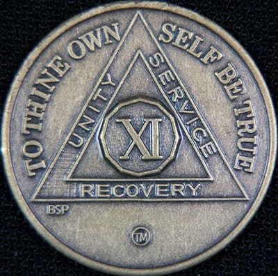 11 Year Bronze Sobriety Chip