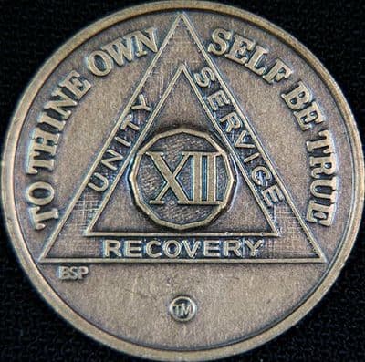 12 Year Bronze Sobriety Chip