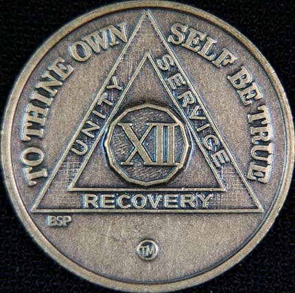 12 Year Bronze Sobriety Chip