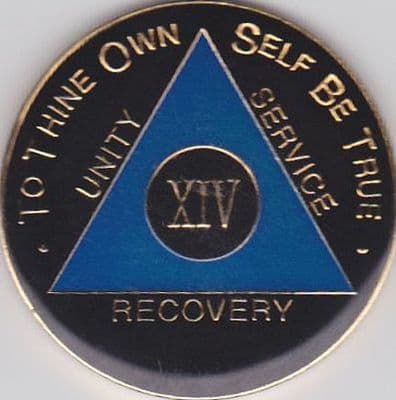 14 Year Black Blue Gold Enamel