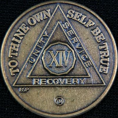 14 Year Bronze Sobriety Chip