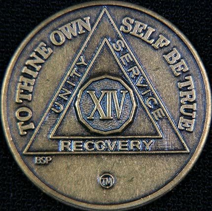 14 Year Bronze Sobriety Chip