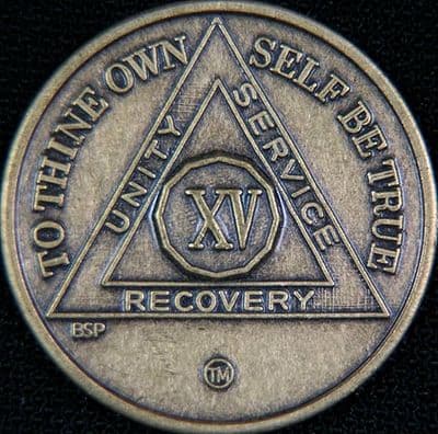 15 Year Bronze Sobriety Chip