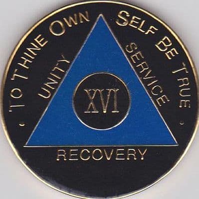 16 Year Black Blue Gold Enamel