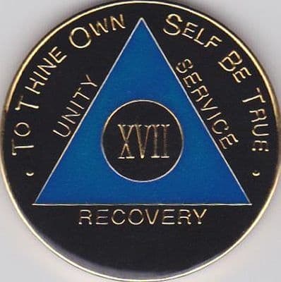 17 Year Black Blue Gold Enamel