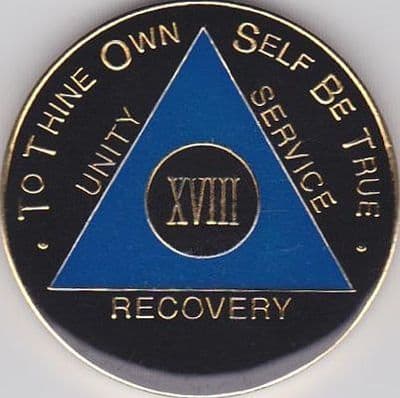 18 Year Black Blue Gold Enamel