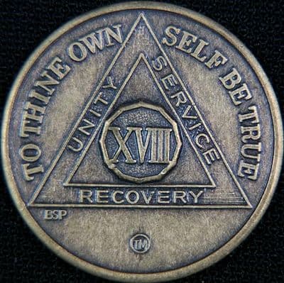 18 Year Bronze Sobriety Chip