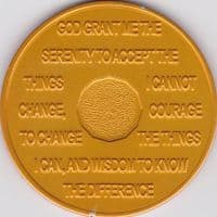 2 Month Sobriety chip Aluminium Gold