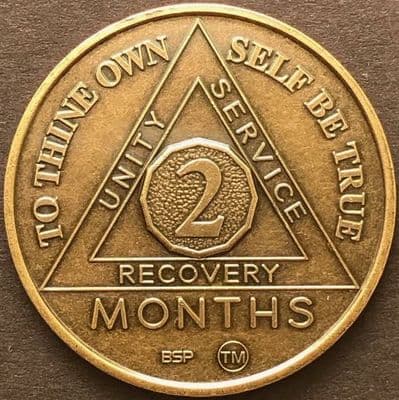 2 Month Sobriety Chip BRONZE