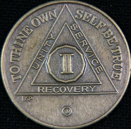 2 Year Bronze Sobriety Chip