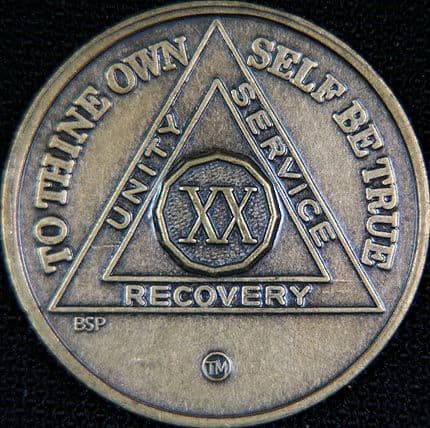 20 Year Bronze Sobriety Chip