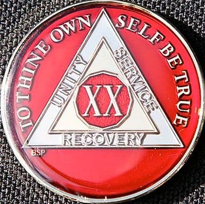 20 Year Mandarin Red Tri Plate