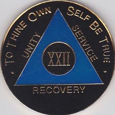 22 Year Black Blue Gold Enamel