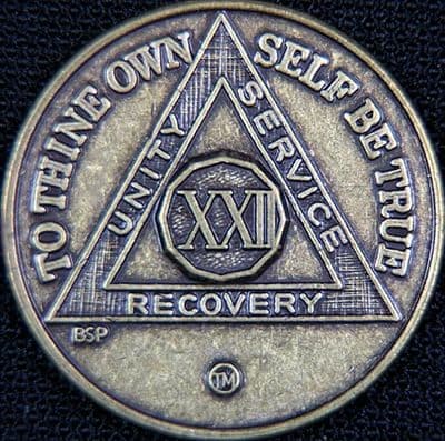 22 Year Bronze Sobriety Chip