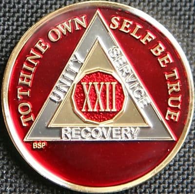 22 Year Mandarin Red Tri Plate