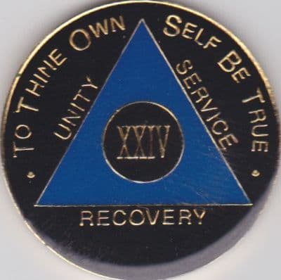 24 Year Black Blue Gold Enamel