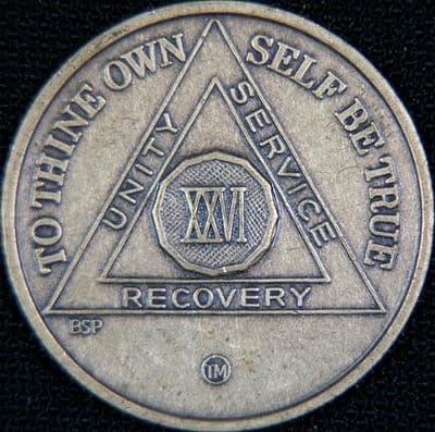 26 Year Bronze Sobriety Chip