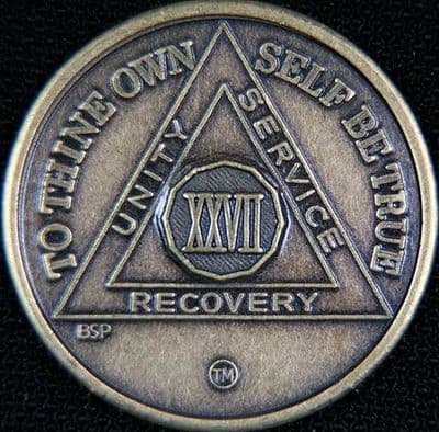 27 Year Bronze Sobriety Chip