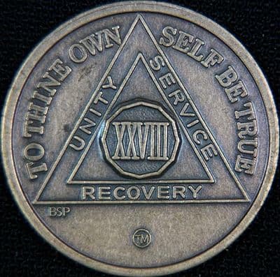 28 Year Bronze Sobriety Chip