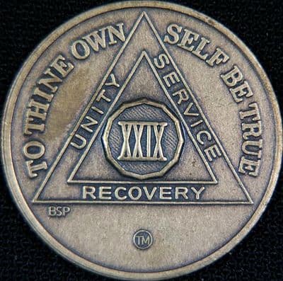 29 Year Bronze Sobriety Chip