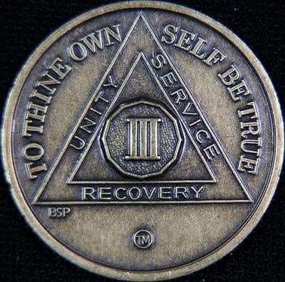 3 Year Bronze Sobriety Chip