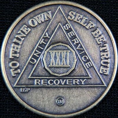 31 Year Bronze Sobriety Chip