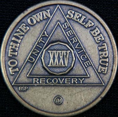 35 Year Bronze Sobriety Chip