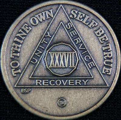 37 Year Bronze Sobriety Chip