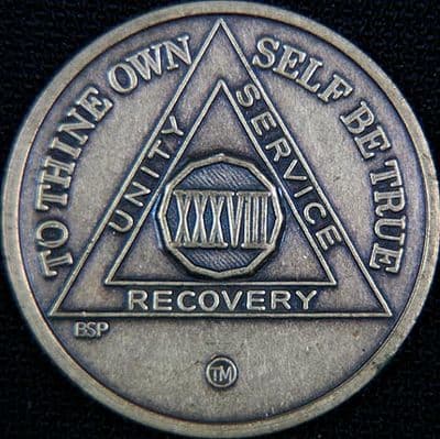 38 Year Bronze Sobriety Chip