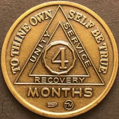 4 Month Sobriety Chip BRONZE