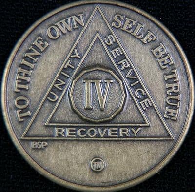 4 Year Bronze Sobriety Chip