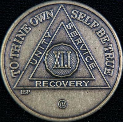41 Year Bronze Sobriety Chip