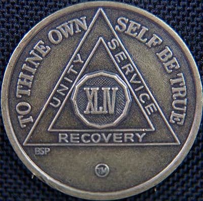 44 Year Bronze Sobriety Chip