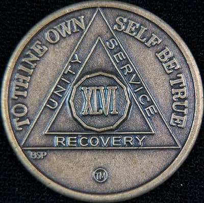 46 Year Bronze Sobriety Chip