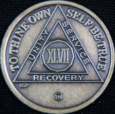 47 Year Bronze Sobriety Chip
