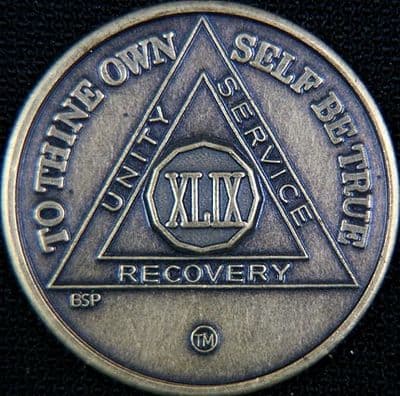 49 Year Bronze Sobriety Chip