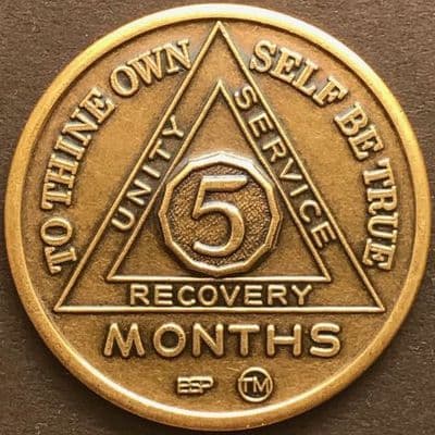 5 Month Sobriety Chip BRONZE