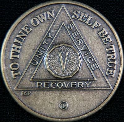 5 Year Bronze Sobriety Chip