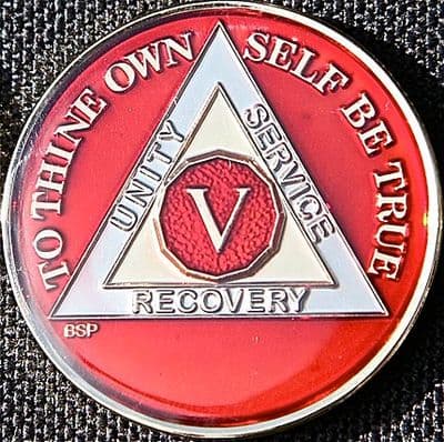 5 Year Mandarin Red Tri Plate