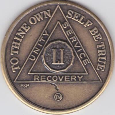51 Year Bronze Sobriety Chip