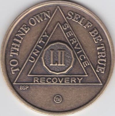 52 Year Bronze Sobriety Chip