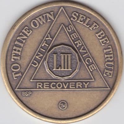 53 Year Bronze Sobriety Chip