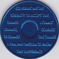 6 Month Sobriety chip Aluminium Blue