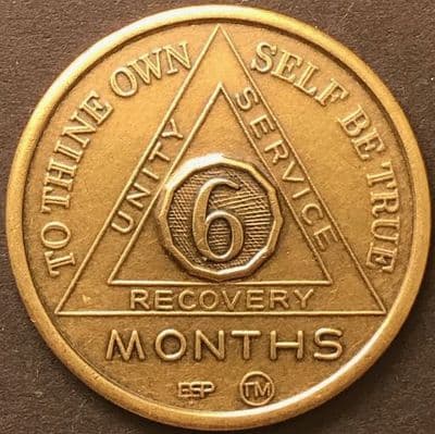 6 Month Sobriety Chip BRONZE