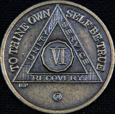 6 Year Bronze Sobriety Chip