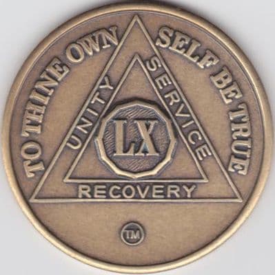60 Year Sobriety Medallion