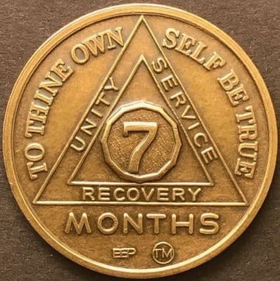 7 Month Sobriety Chip BRONZE